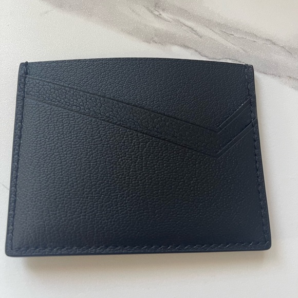 Tiffany & Co. Black Leather Card Holder with Gold T Accent